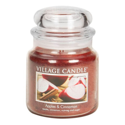 Village Candle Apples & Cinnamon Kerze im Glas mit Deckel