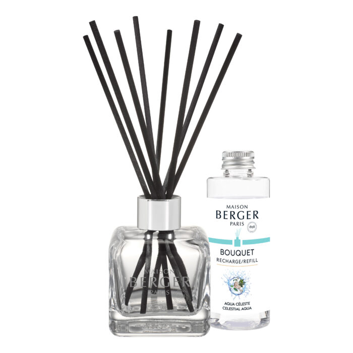 Maison Berger Diffuser und Bouquet Nachfüllflasche mit Aqua Céleste Etikett