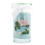 JewelCandle Aquatic Seaside im Glas mit Küstenillustration und weißer Schleife