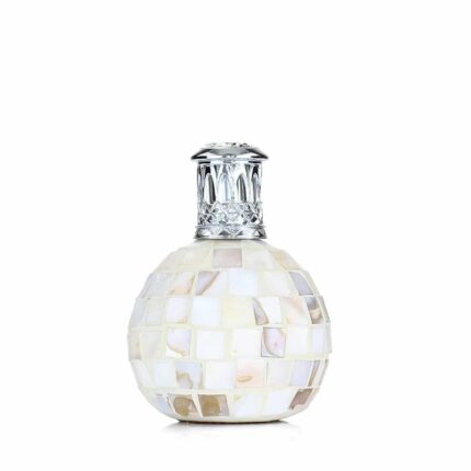 Duftlampe mit kugelförmigem Korpus, Mosaikoberfläche und dekorativem Aufsatz