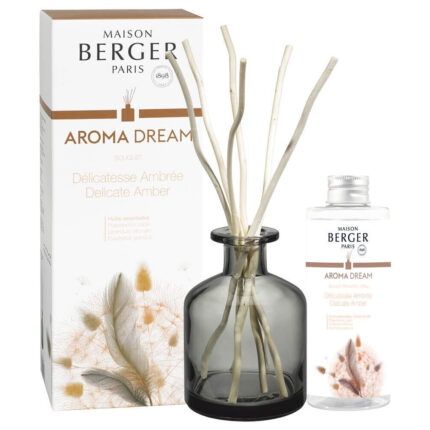 Aroma Dream Diffuser mit Duftstäbchen, Nachfüllflasche und Verpackung