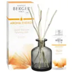 Aroma Energy Diffuser mit Duftstäbchen, Nachfüllflakon und Verpackung