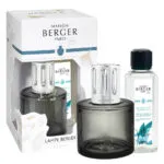 Maison Berger Aroma Happy Lampe mit Verpackung und Flüssigkeitsflasche