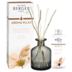 Aroma Relax Diffuser mit Duftstäbchen, Verpackung und Flasche