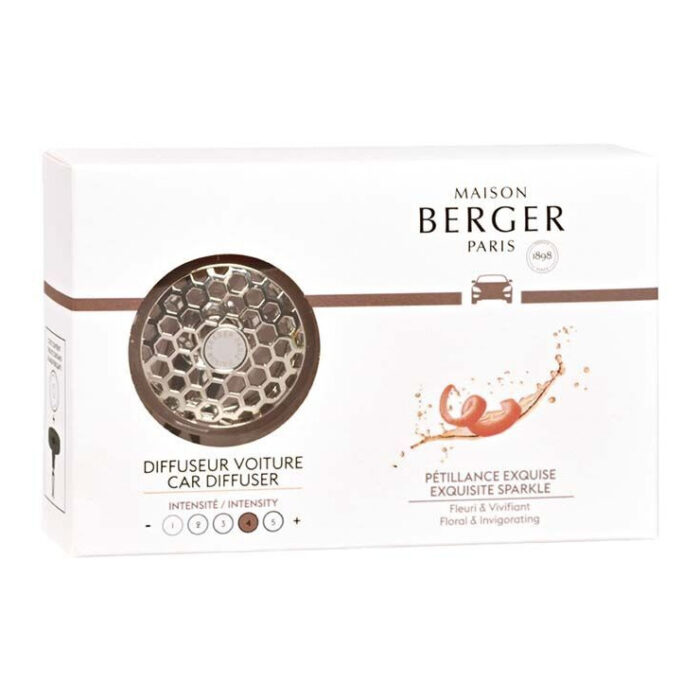 Weiße Maison-Berger-Paris-Verpackung mit Autoduftspender-Abbildung