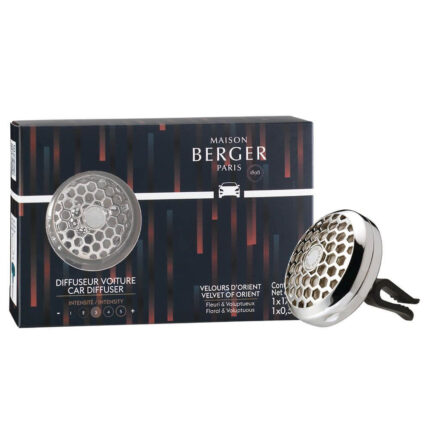 Verpacktes Maison Berger Paris Autoduft-Set mit rundem Diffusor