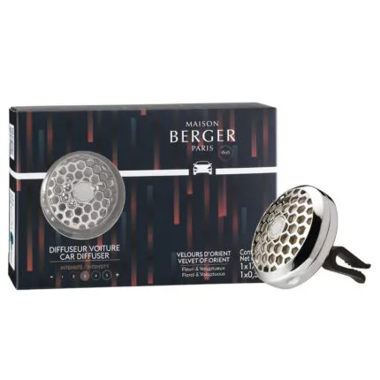 Verpacktes Maison Berger Paris Autoduft-Set mit rundem Diffusor