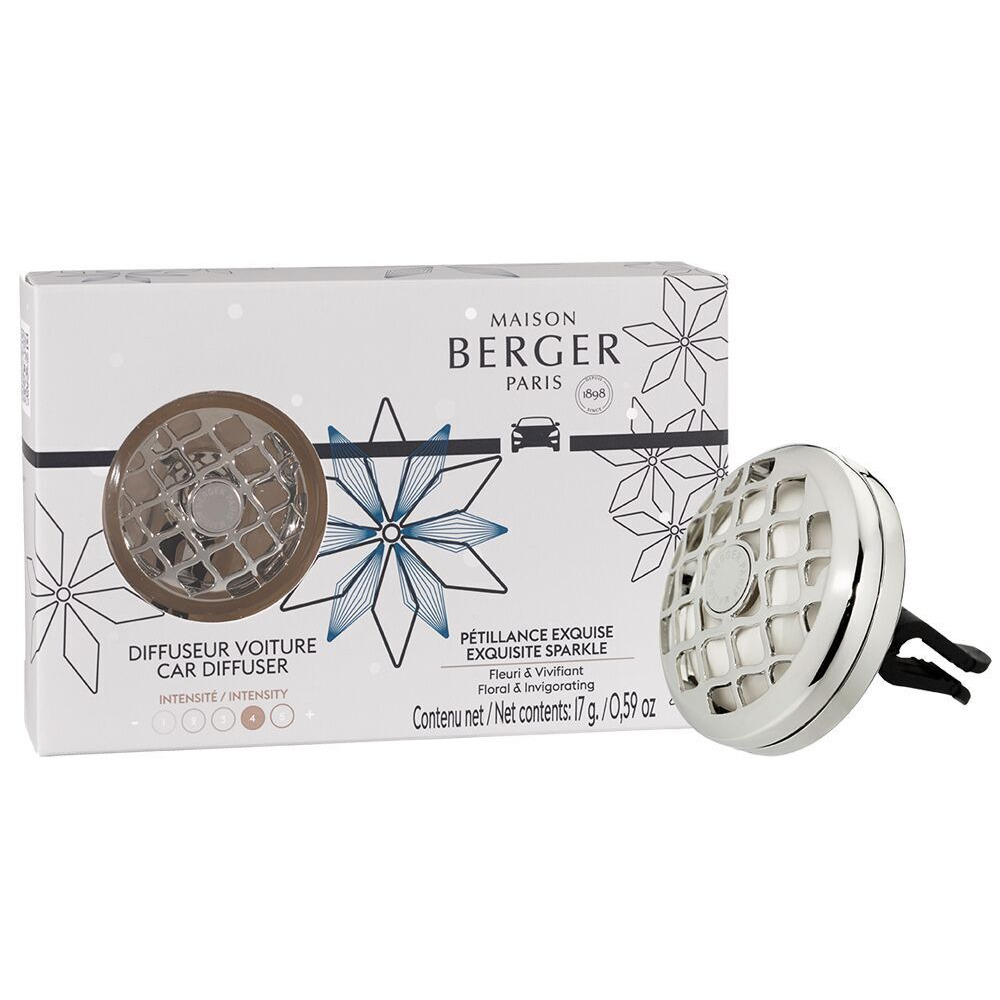 Autoduft-Set mit Diffusor Verpackung und runder Autodiffusor von Maison Berger Paris