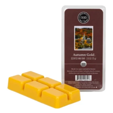 Verpackte Bridgewater Autumn Gold Scented Wax Bar mit gelben Wachsstücken