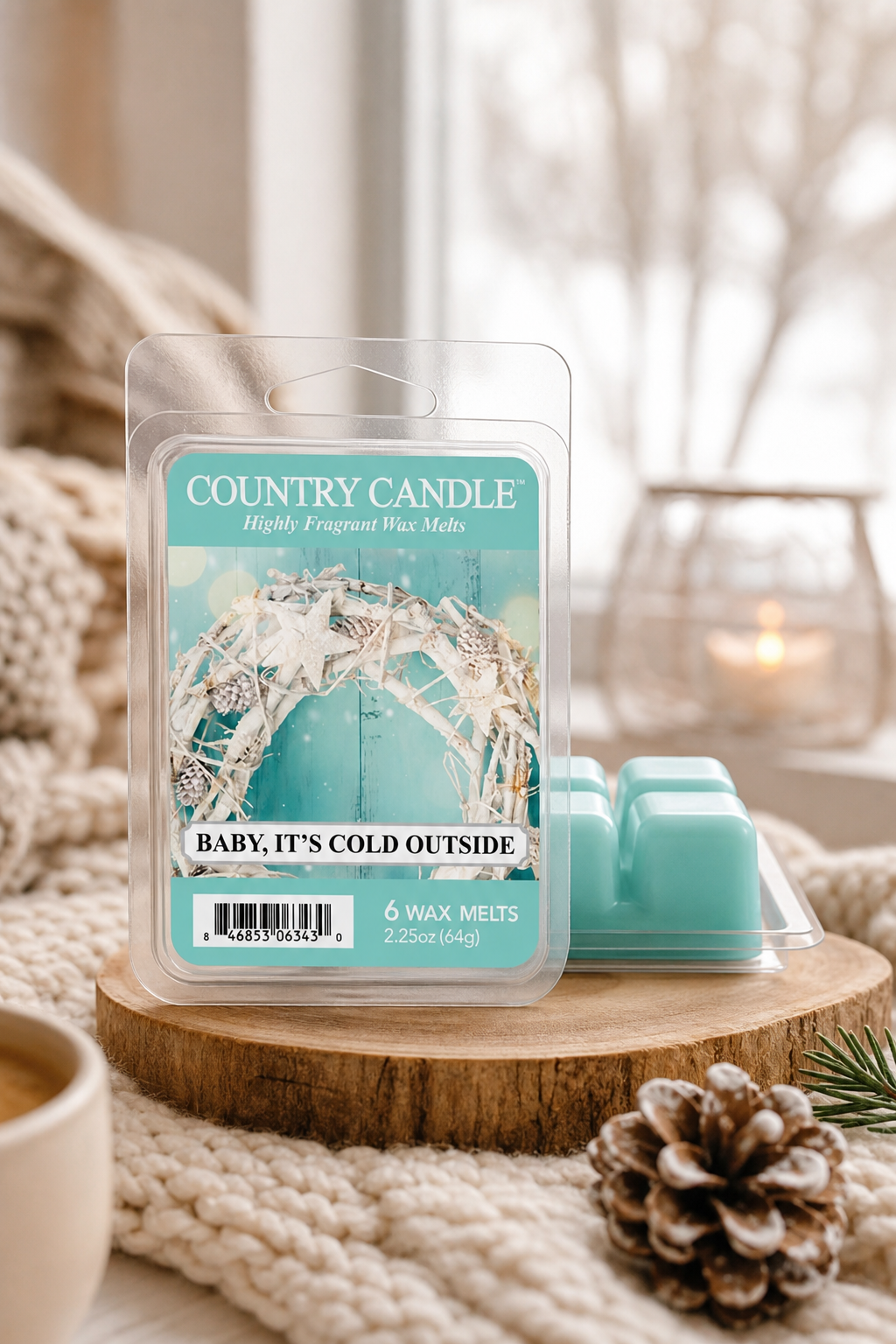 Baby It's Cold Outside Wax Melts 64 g in einer stimmungsvollen Anwendungsszene