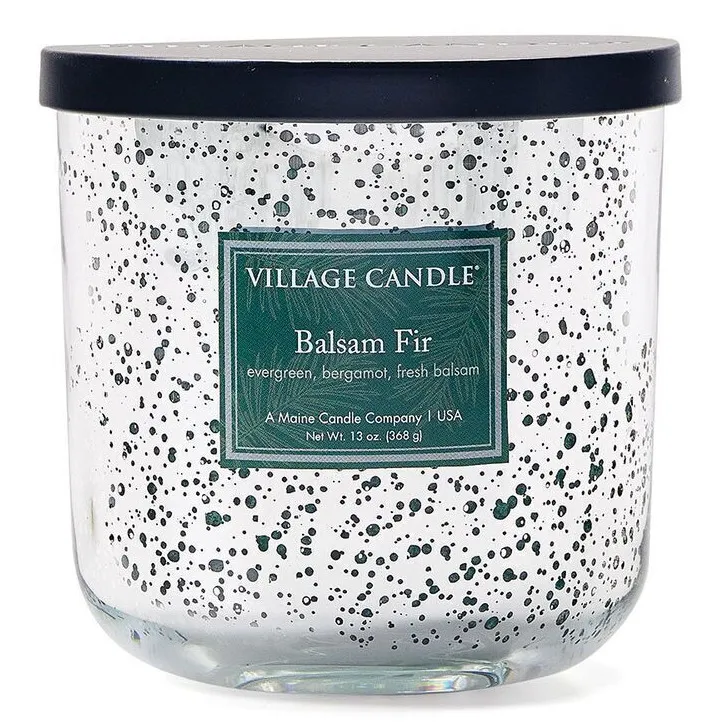 Balsam Fir Kerze im Glas Balsam Fir Kerze im gesprenkelten Glas mit schwarzem Deckel