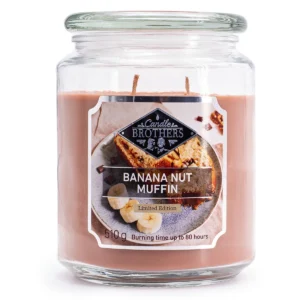 Candle Brothers Kerze im Glas mit Banana Nut Muffin Etikett