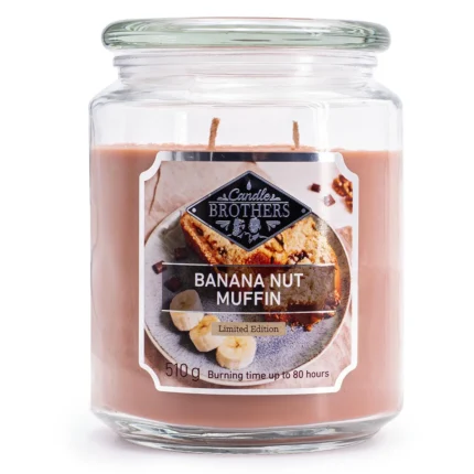 Candle Brothers Banana Nut Muffin Duftkerze im Glas mit Etikett