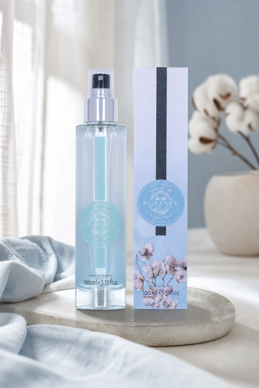 Baumwoll-Moschus Eau Fraiche 100ml in einer stimmungsvollen Anwendungsszene
