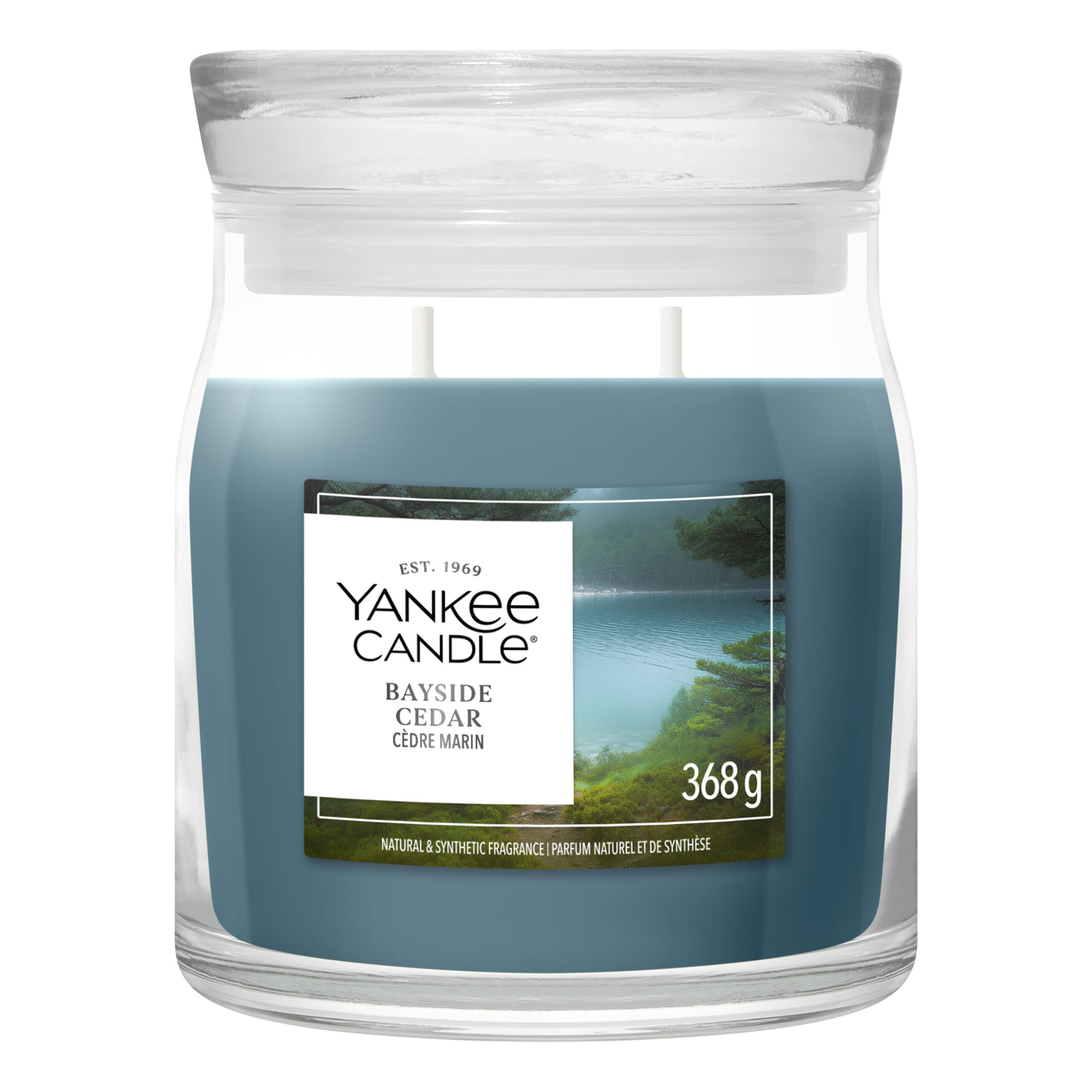 Duftkerze, Kerze, Farbton Blau, Holzdüfte, 368 g Bayside Cedar Signature Medium Jar 368g 2-Docht – Hauptansicht