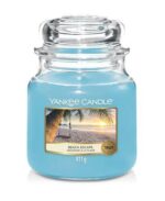 Yankee Candle Beach Escape Kerze im Glas mit Strandmotiv und Deckel