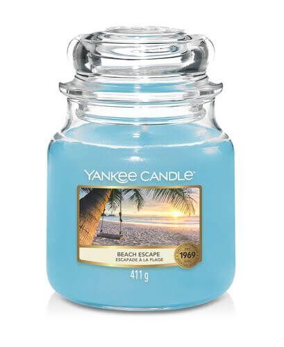 Yankee Candle Beach Escape Kerze im Glas mit Strandmotiv und Deckel