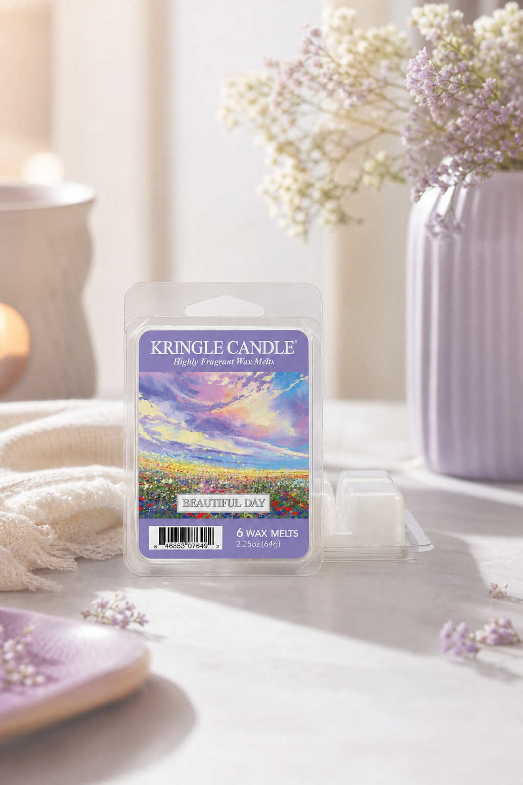 Beautiful Day Wax Melts 64g in einer stimmungsvollen Anwendungsszene