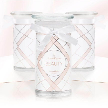 JuwelKerze Beauty Luxury Edition Kerze mit weißer Schleife