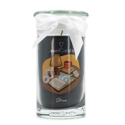 JewelCandle Bedtime Stories Kerze im Glas mit weißer Schleife