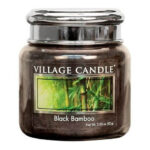 Verschlossenes Village-Candle-Glas Black Bamboo mit silberfarbenem Deckel