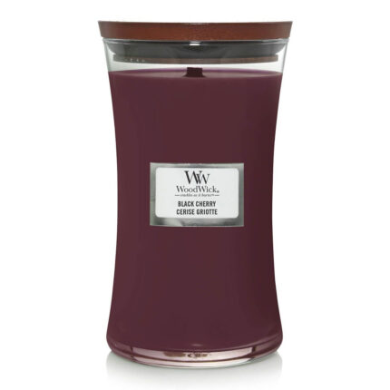 WoodWick Black Cherry Duftkerze im Glas mit Deckel