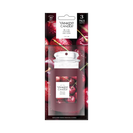 Verpackter Yankee Candle Black Cherry Car Jar im 3er-Pack
