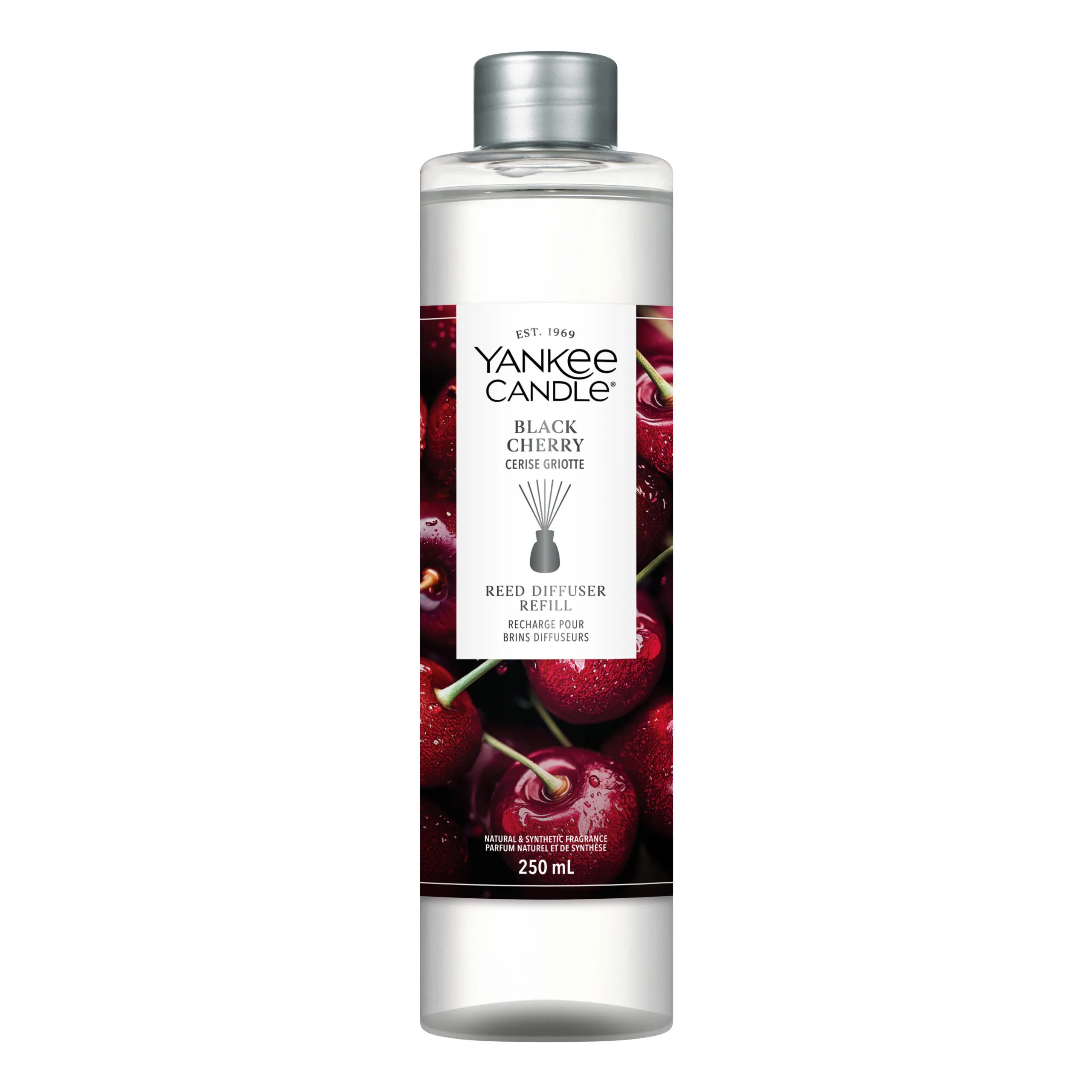 Black Cherry Reed-Diffuser-Nachfüller Yankee Candle Black Cherry Reed-Diffuser-Nachfüller in transparenter Flasche
