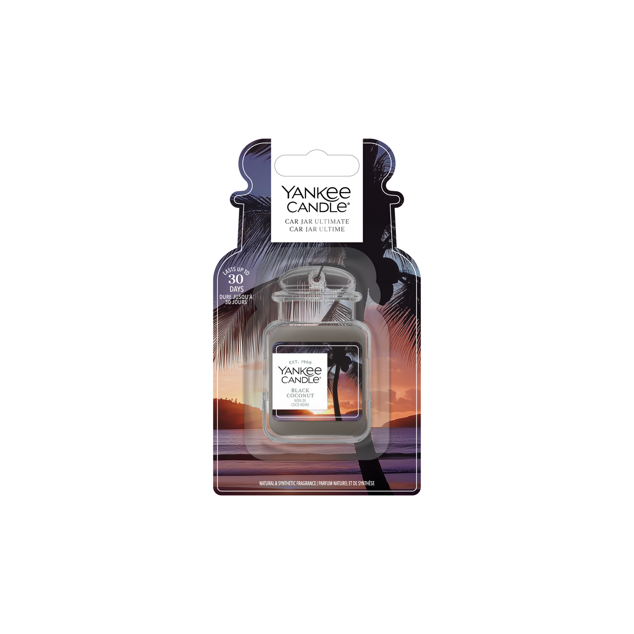 Kugelkerzen-Duft, Car-Jar, Yankee Candle, Black Coconut, Duftkerze Black Coconut Car Jar Ultimate – Hauptansicht