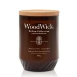 WoodWick Black Currant Rose Kerze mit sichtbarem Etikett und Korkdeckel