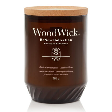 WoodWick Black Currant Rose Kerze im Glas mit Korkdeckel