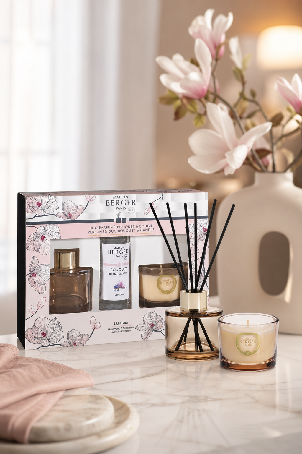 Bolero Liliflora Set 80ml Nude in einer stimmungsvollen Anwendungsszene