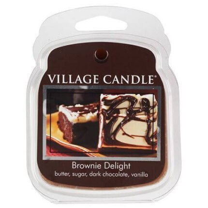 Village Candle Brownie Delight Packung mit abgebildeten Brownies