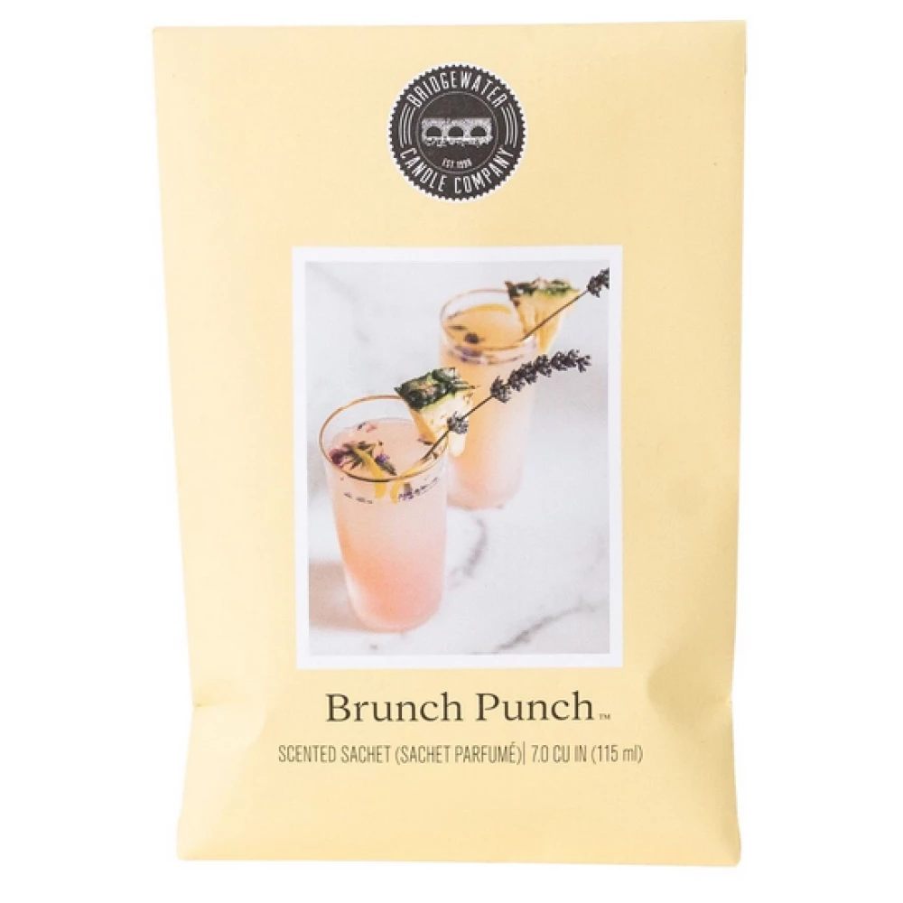 Brunch Punch Duftsachet Vorderseite Vorderseite des Brunch Punch Duftsachets mit Getränkemotiv und Markenlogo
