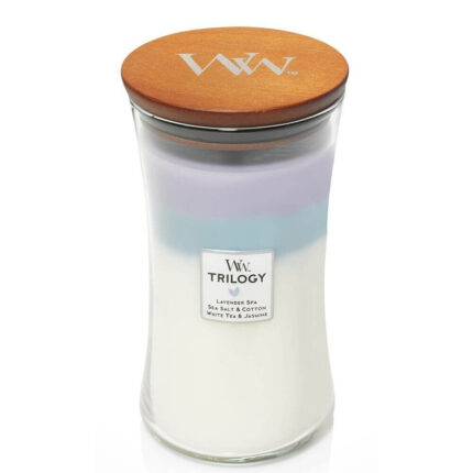 WoodWick Trilogy Kerze im Glas mit Holzdeckel