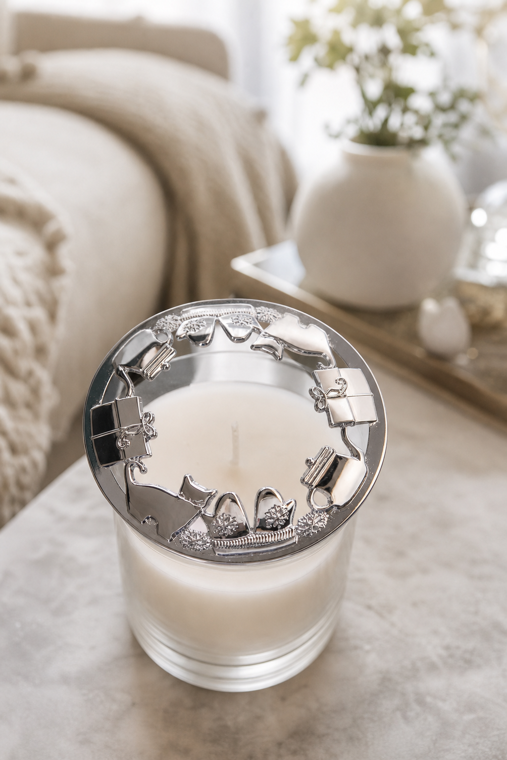 Candle-Lid (Silber) in einer stimmungsvollen Anwendungsszene