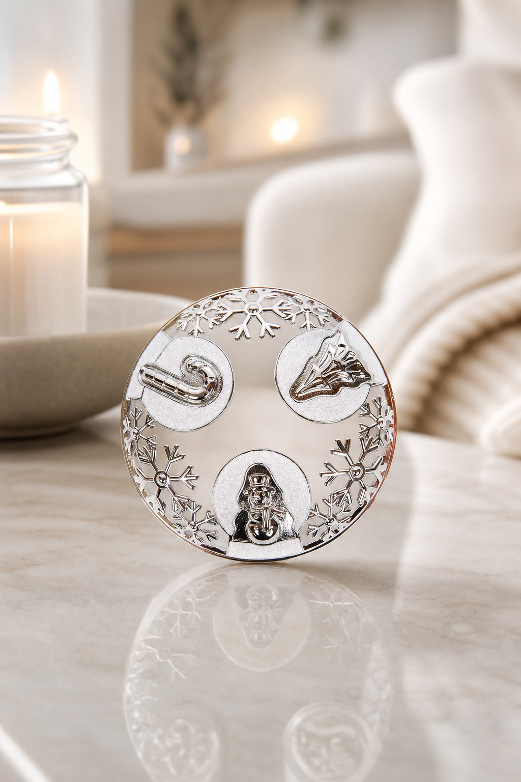 Candle-Lid Silber in einer stimmungsvollen Anwendungsszene