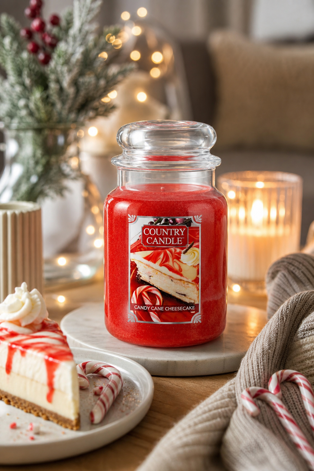 Candy Cane Cheesecake 680g in einer stimmungsvollen Anwendungsszene