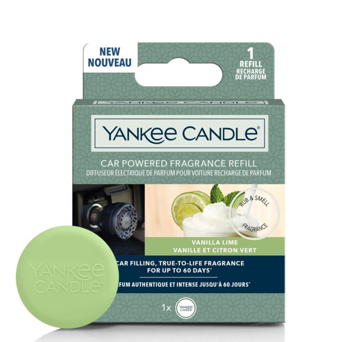 Verpackung eines Yankee Candle Car Powered Fragrance Refills mit Vanilla Lime Duft