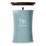 WoodWick Cedarwood & Ocean Moss Kerze mit Holzdocht und Deckel