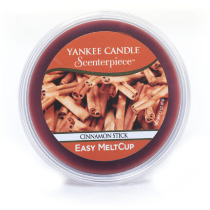 Runde Yankee Candle Scenterpiece Easy MeltCup mit Zimtstangenmotiv und Aufschrift Cinnamon Stick