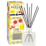 Citronella Raumduft-Diffuser mit schwarzen Duftstäbchen neben der Produktverpackung