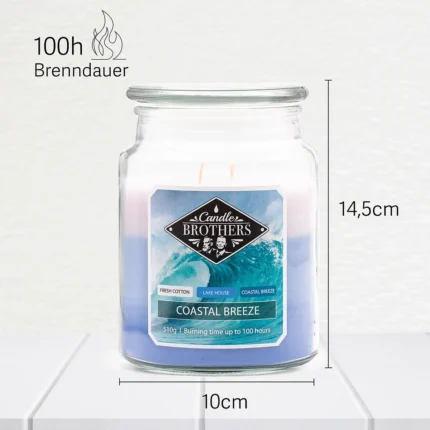 Coastal Breeze Duftkerze mit 100 Stunden Brenndauer, 14,5 Zentimetern Höhe und 10 Zentimetern Durchmesser
