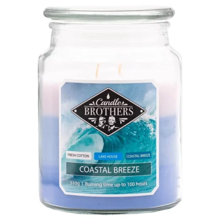 Candle Brothers Coastal Breeze Duftkerze im Glas mit Wellenmotiv