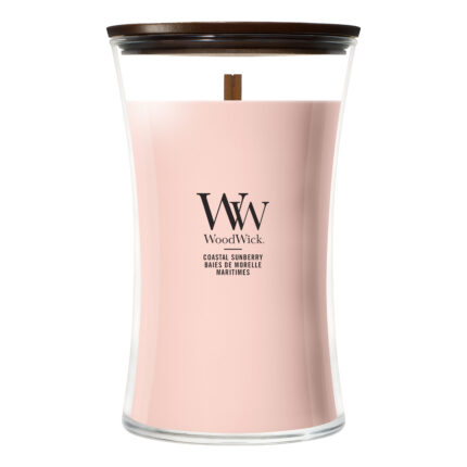 WoodWick Coastal Sunberry Kerze im Glas mit Holzdocht