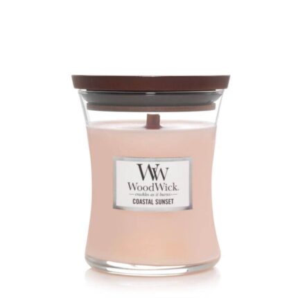 WoodWick Coastal Sunset Kerze im Glas mit braunem Deckel