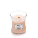 WoodWick Coastal Sunset Kerze ohne Deckel und mit sichtbarem Docht