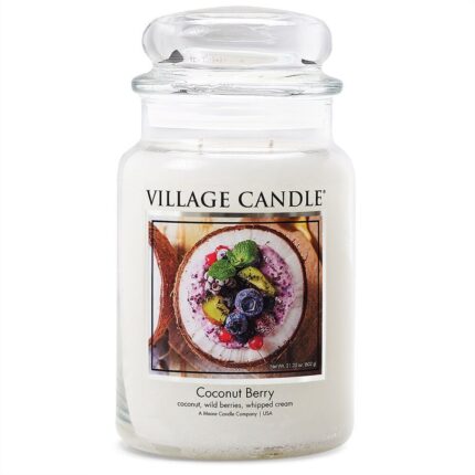 Village Candle Coconut Berry Kerze im Glas mit Deckel
