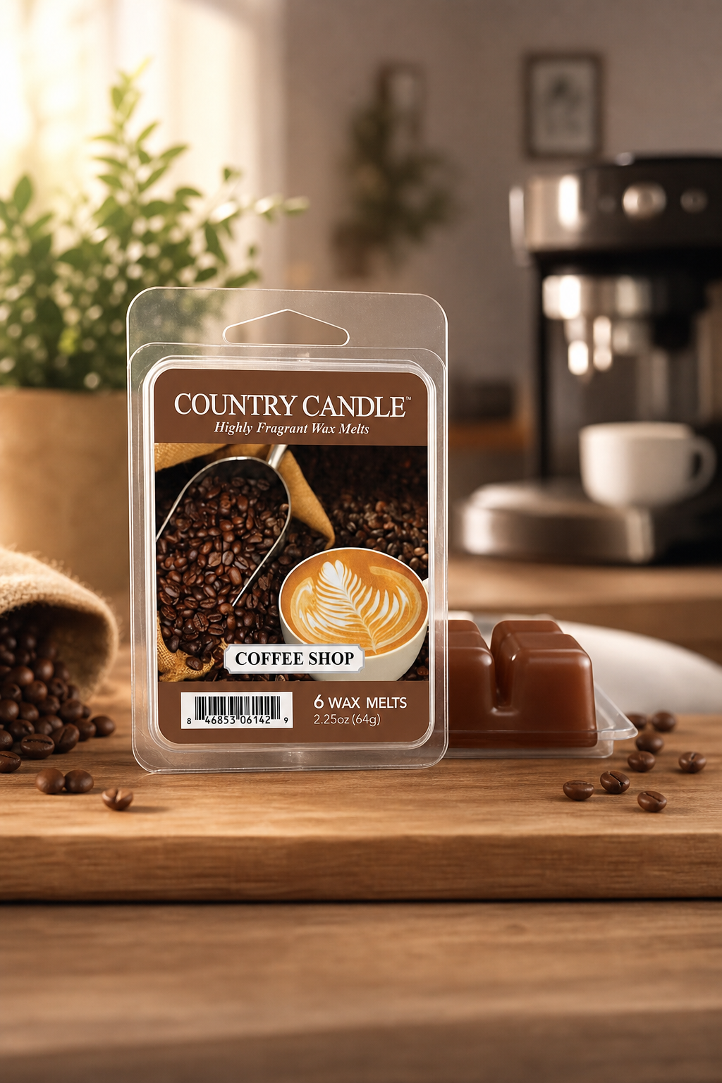 Coffee Shop Wax Melts 64g in einer stimmungsvollen Anwendungsszene