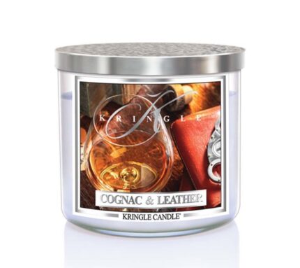 Cognac & Leather 396g Tumbler 3-Docht – Produktansicht